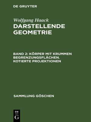 cover image of Körper mit krummen Begrenzungsflächen. Kotierte Projektionen
